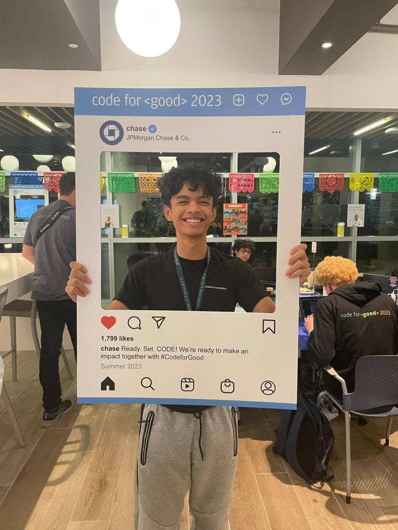 Aidan Ouckama at J.P. Morgan Code for Good in 2023